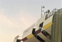 Sample installation of side barriers yellow line heading for the airport project