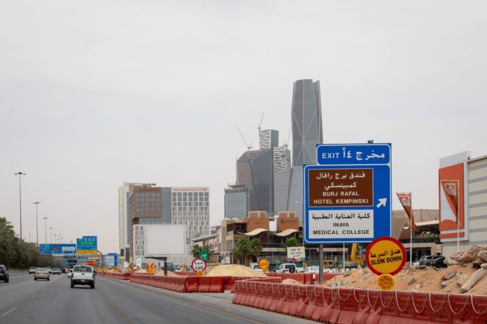 The construction site for a new highway and metro development in Riyadh, Saudi Arabia, May 19, 2020. Photographer: Tasneem Alsultan/Bloomberg